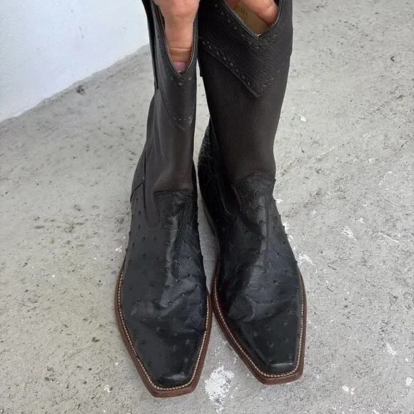 Cuadra ostrich and leather boots